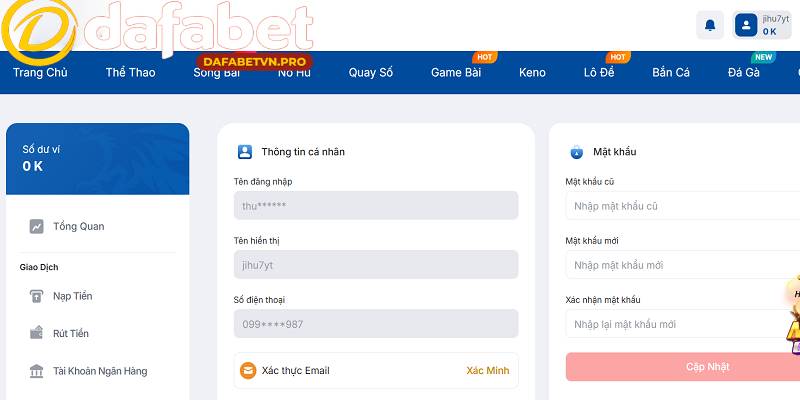 Người chơi nên cập nhật đầy đủ thông tin cá nhân sau đăng nhập tài khoản thành công Người chơi nên cập nhật đầy đủ thông tin cá nhân sau đăng nhập tài khoản thành công